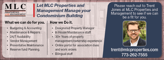 A man is pictured on a business card for MLC Property Management. AI generated content
