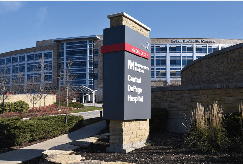 Northwestern Medicine Central DuPage Hospital in Winfield. Some suburban hospital systems are treating more COVID-19 patients now than at any other point in the pandemic,