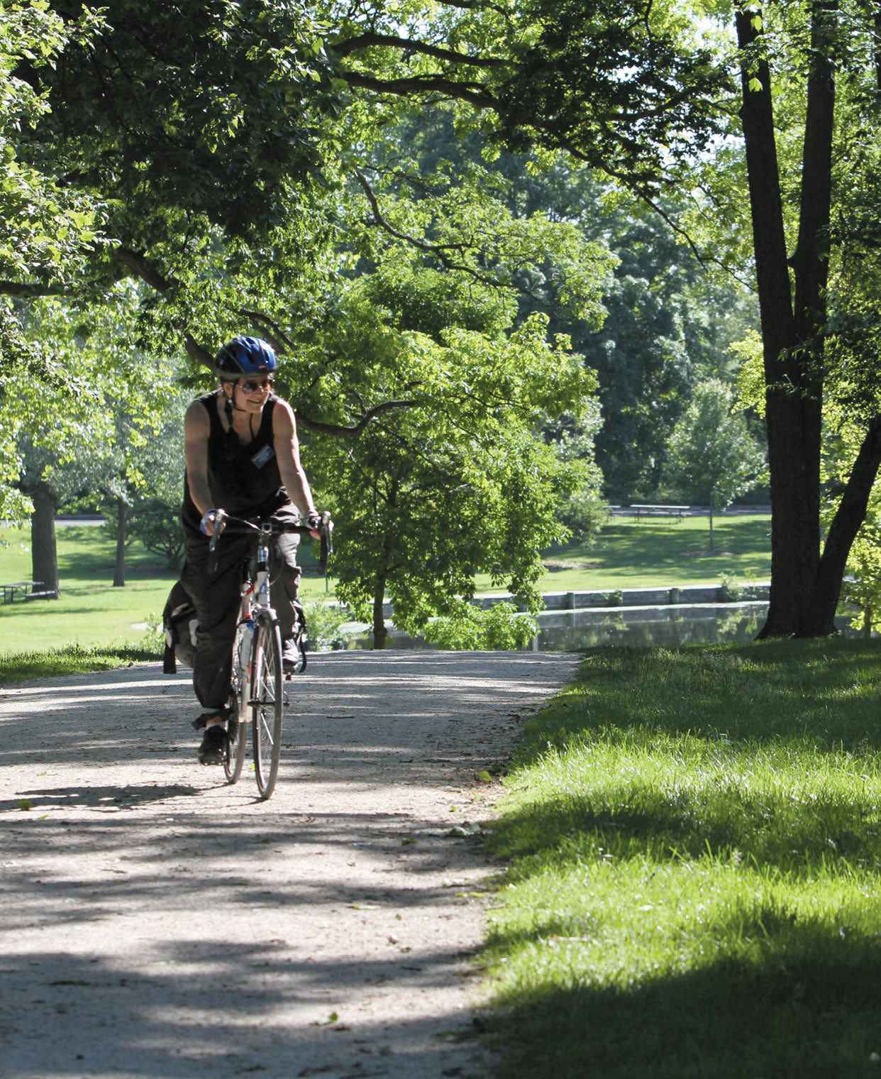 Bev Horne/bhorne@dailyherald.com Bike riding in Herrick Lake Forest Preserve in Wheaton.