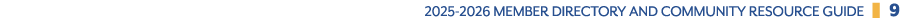 2025 2026 Member Directory and Community Resource GuidE ❚ 9