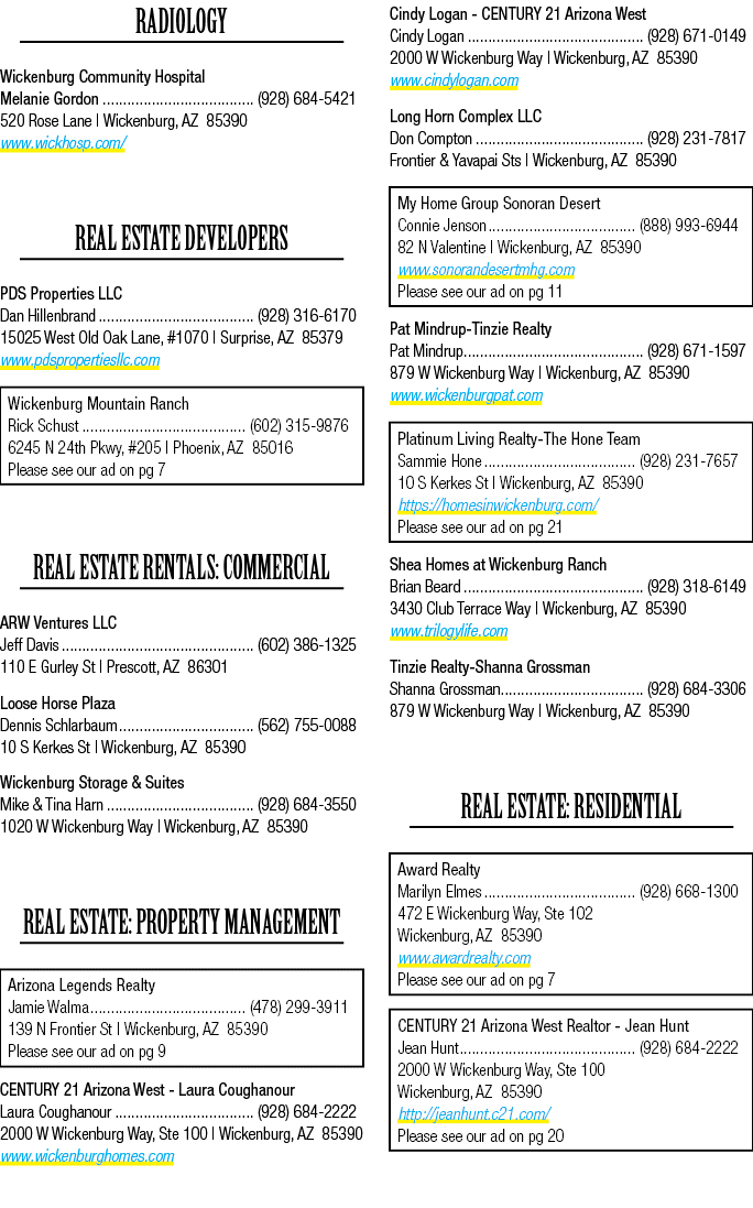 Radiology Wickenburg Community Hospital Melanie Gordon (928) 684 5421 520 Rose Lane | Wickenburg, AZ 85390 www.wickho...
