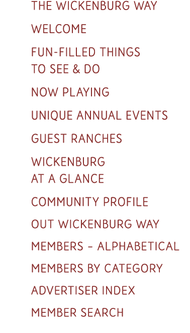 6 the Wickenburg Way 8 Welcome 14 fun Filled Things to See & Do 22 Now Playing 24 unique Annual Events 28 Guest Ranch...