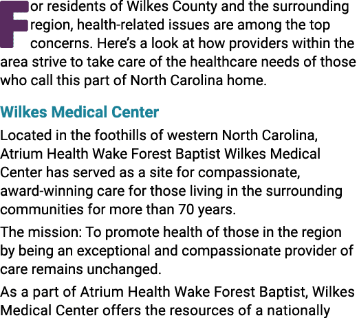 For residents of Wilkes County and the surrounding region, health related issues are among the top concerns. Here’s a...