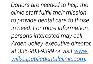 Donors are needed to help the clinic staff fulfill their mission to provide dental care to those in need. For more in...