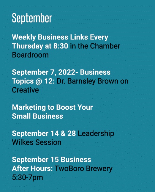 September Weekly Business Links Every Thursday at 8:30 in the Chamber Boardroom September 7, 2022- Business Topics @ ...