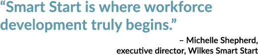“Smart Start is where workforce development truly begins.” – Michelle Shepherd, executive director, Wilkes Smart Start