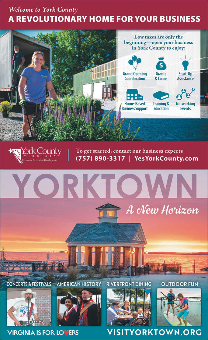 A brochure for Yorktown, Virginia. Description generated by AI
