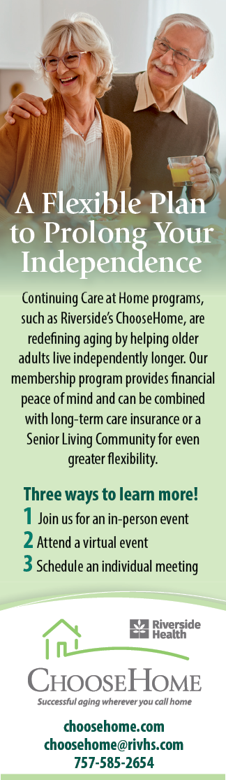 A man and woman are on the front of a flyer for Choose Home. Description generated by AI