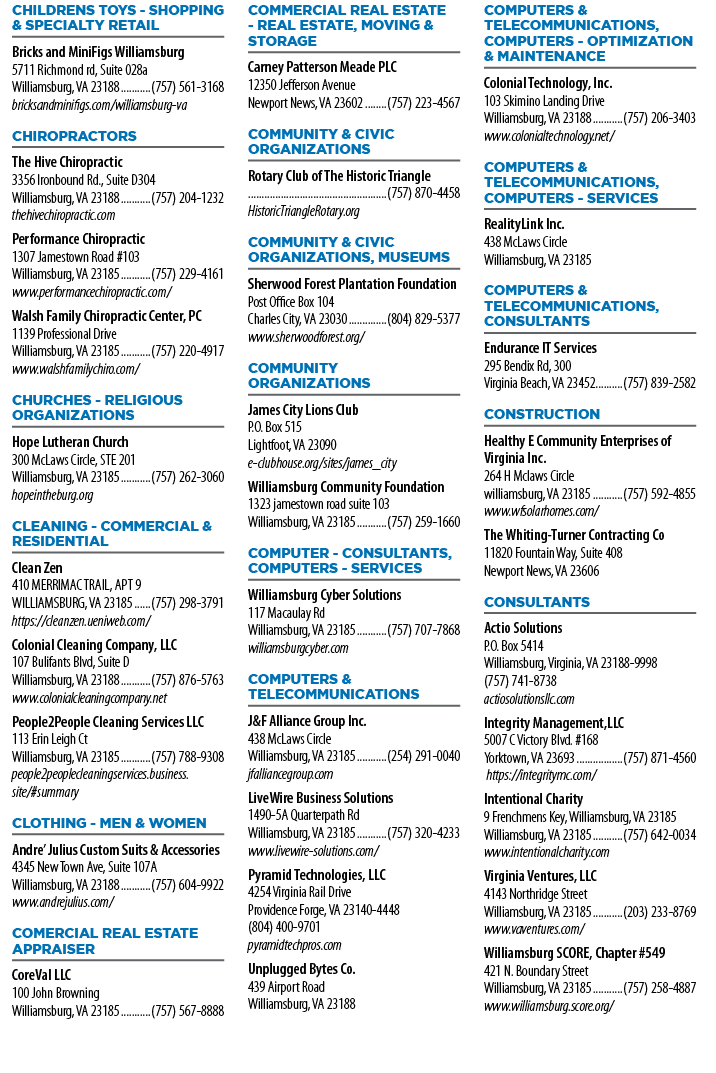 A list of businesses in the city of Winston-Salem. Description generated by AI