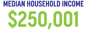MEDIAN HOUSEHOLD INCOME $250,001