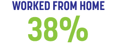 WORKED FROM HOME 38%