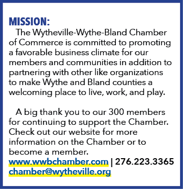 Mission: The Wytheville Wythe Bland Chamber of Commerce is committed to promoting a favorable business climate for ou...