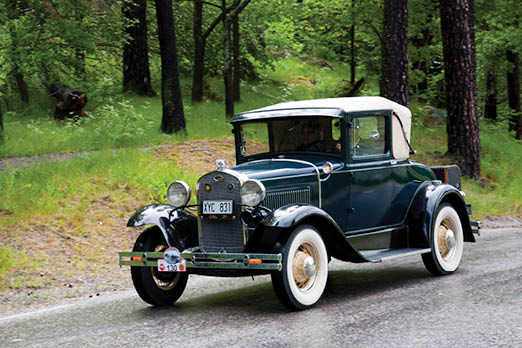 Stockholm, Sweden - June 03,2012: A fully restored Ford A from 1930, in a classic car cavalcade around the small island DjurgAYrden on the public road in Stockholm Sweden
