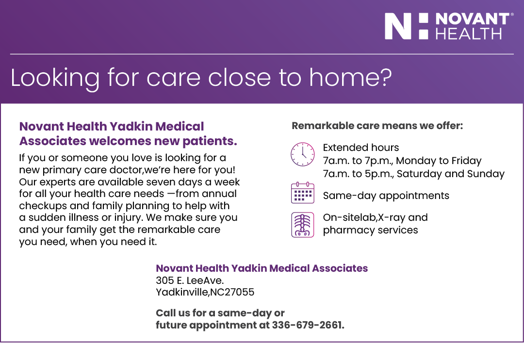 A flyer for Novant Health advertises their medical services. AI generated content