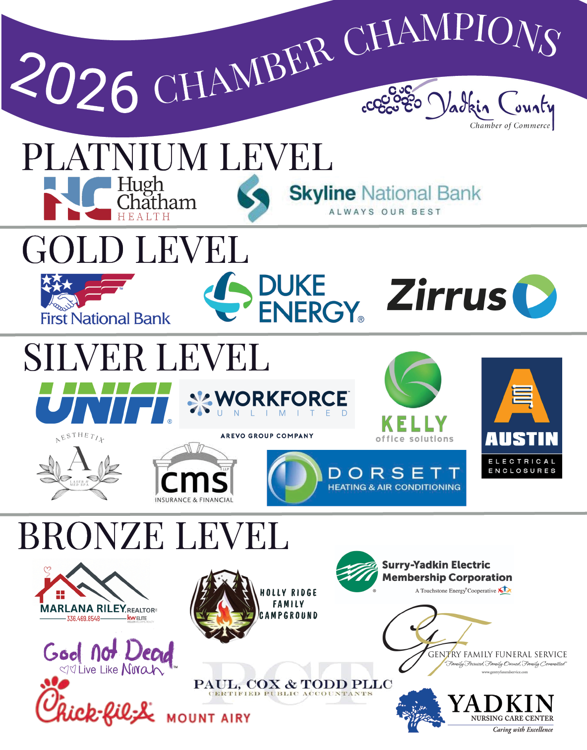 A poster advertising various companies including Chick-fil-a, Zirrus, and Duke Energy. AI generated content