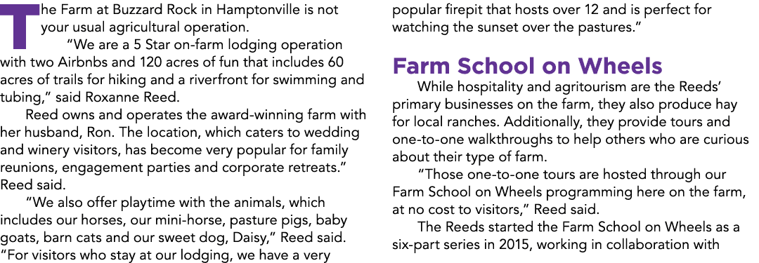 The Farm at Buzzard Rock in Hamptonville is not your usual agricultural operation. “We are a 5 Star on farm lodging o...