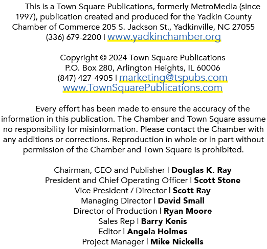 This is a Town Square Publications, formerly MetroMedia (since 1997), publication created and produced for the Yadkin...