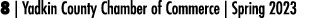8 | Yadkin County Chamber of Commerce | Spring 2023
