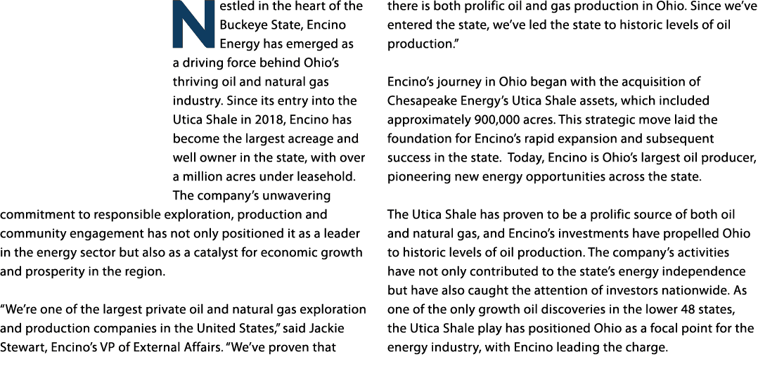 Nestled in the heart of the Buckeye State, Encino Energy has emerged as a driving force behind Ohio’s thriving oil an...