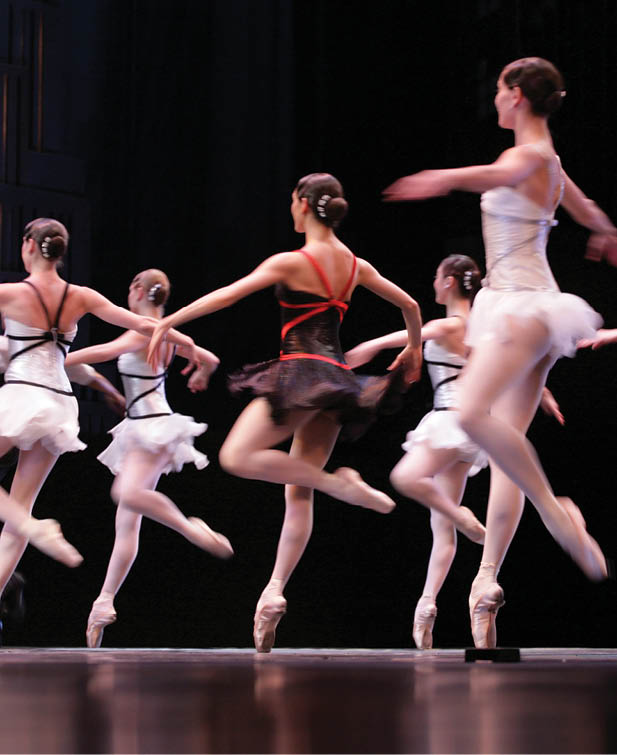 ballet spectacle with dancers on stage
