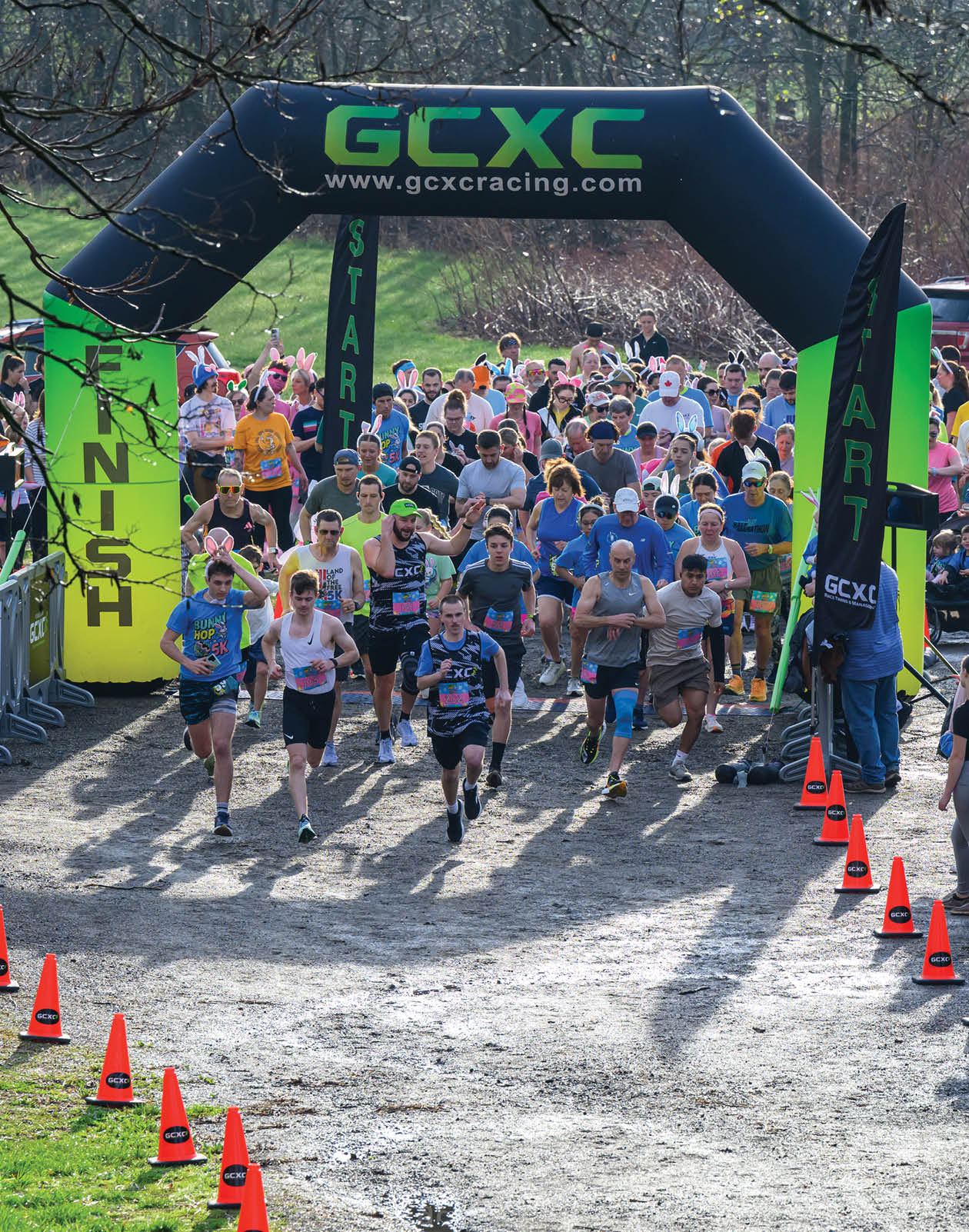 A group of people are running in a race. Description generated by AI