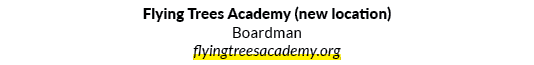Flying Trees Academy (new location) Boardman flyingtreesacademy.org 