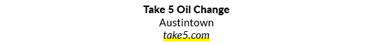 Take 5 Oil Change Austintown take5.com 