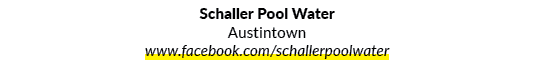 Schaller Pool Water Austintown www.facebook.com/schallerpoolwater 