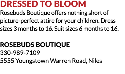 Dressed to Bloom Rosebuds Boutique offers nothing short of picture perfect attire for your children. Dress sizes 3 mo...